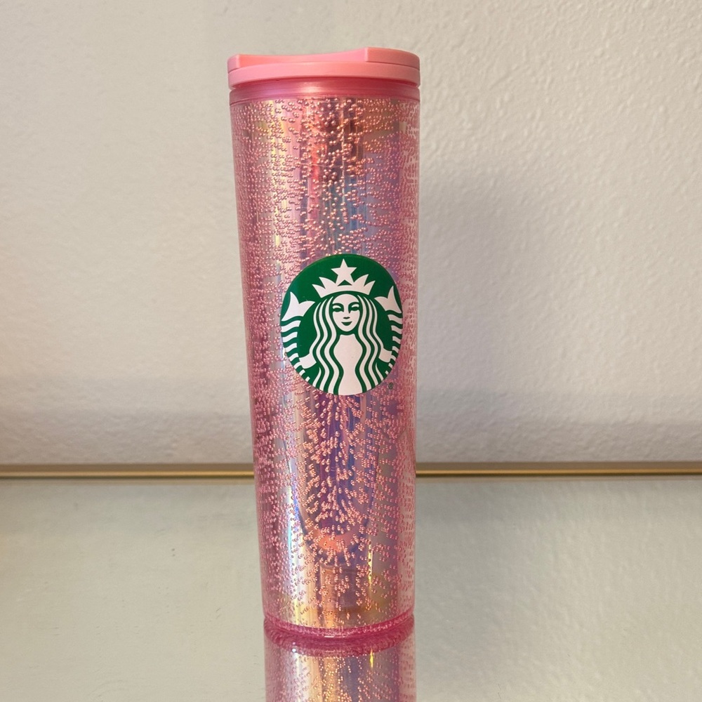 NWT Starbucks Holiday 2020 Iridescent Pink Bubble Tumbler